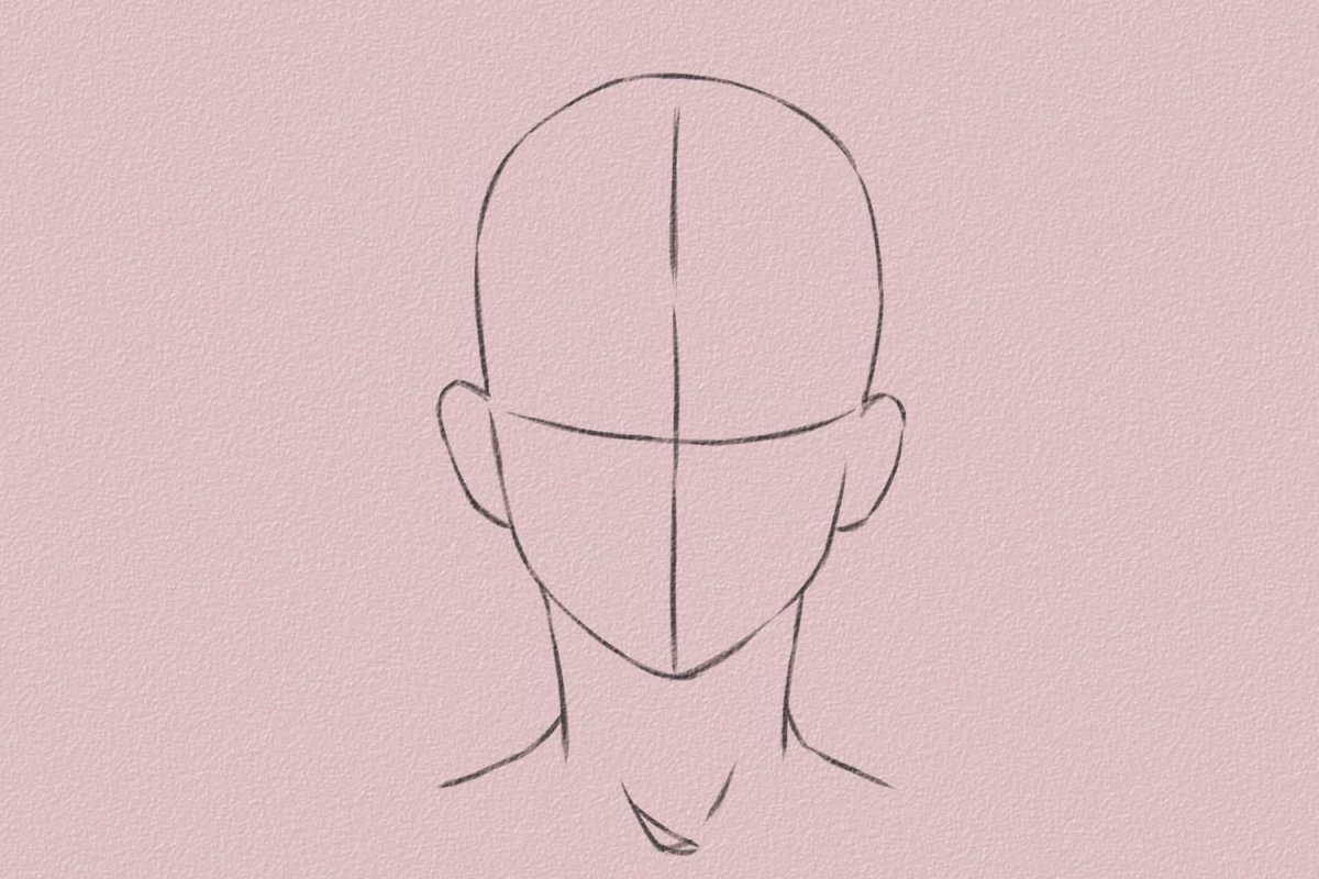 Набросок головы аниме