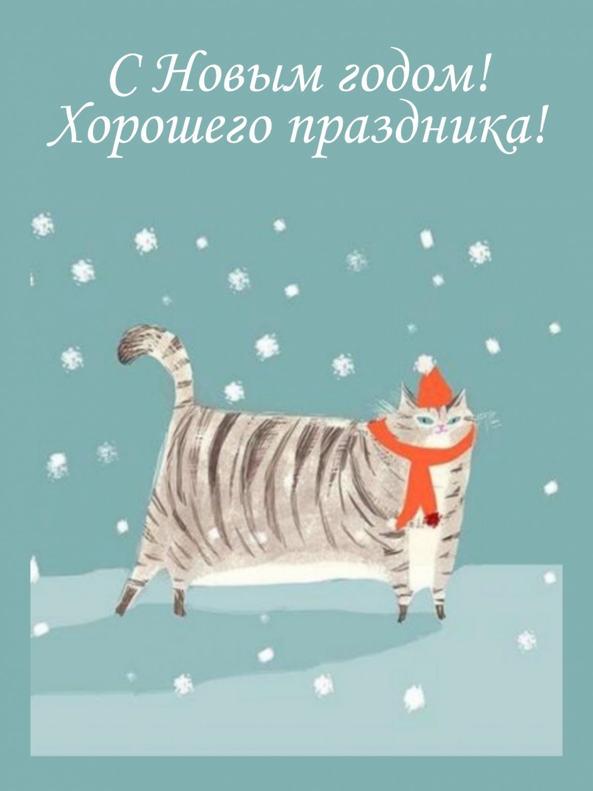 Новогодний кот идеи для открытки