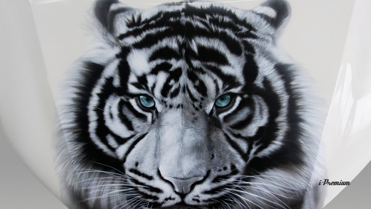 Аэрография тигр на капоте