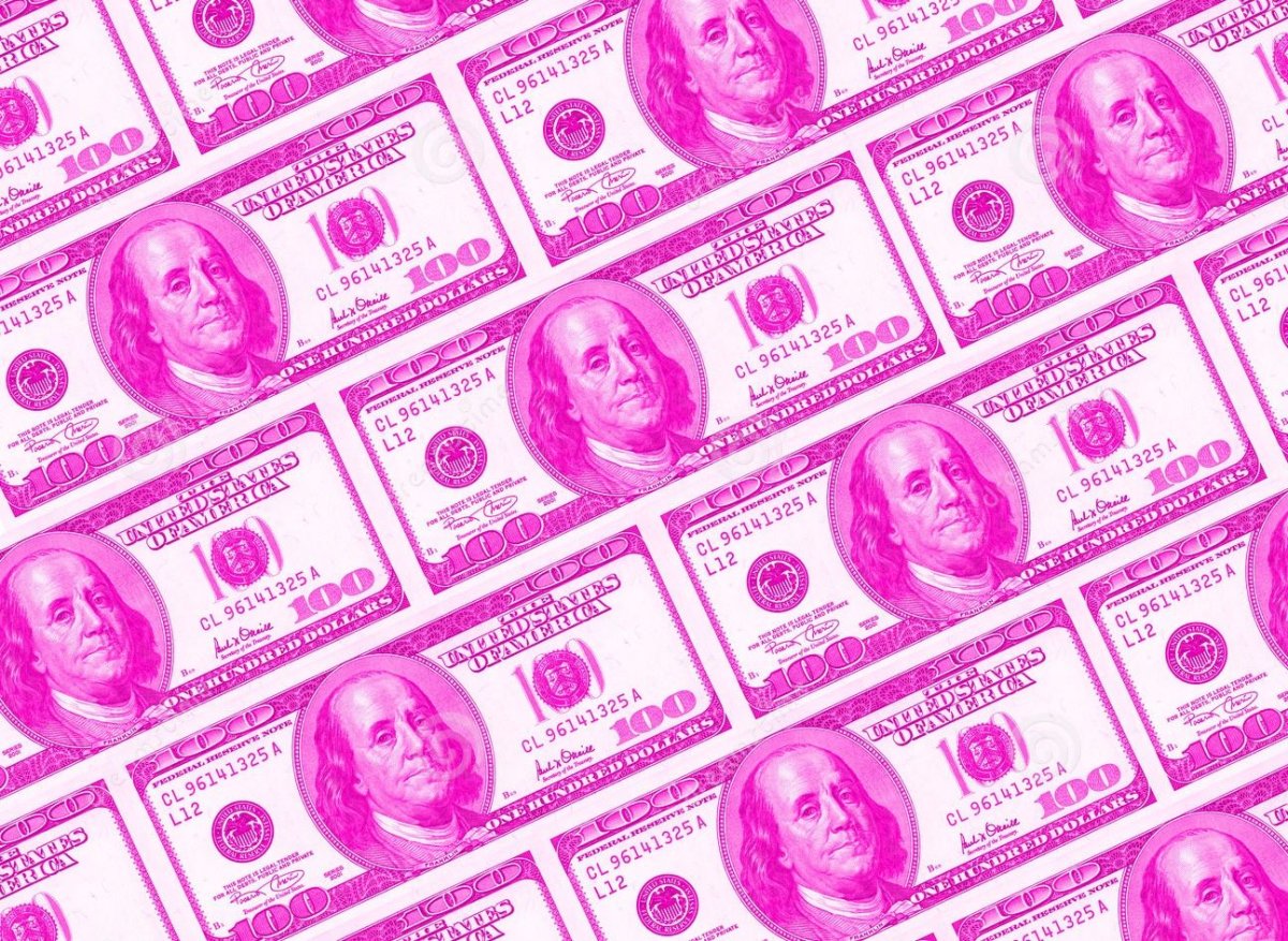 Розовые доллары печать