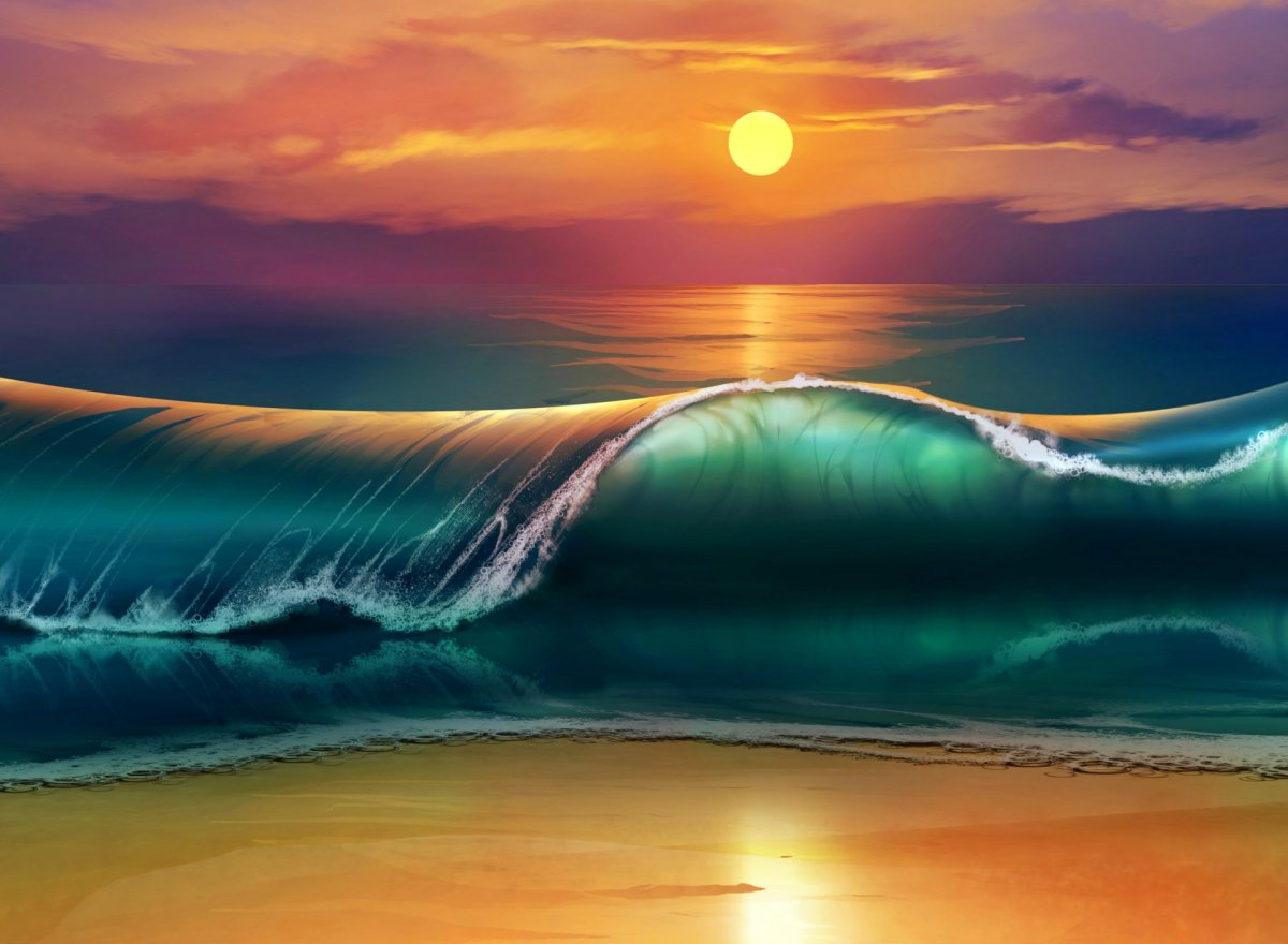 Природа закат на море