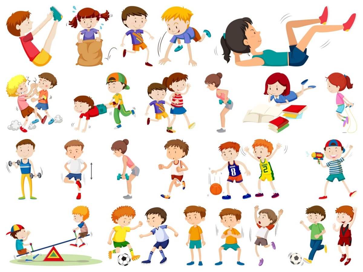 Дети спорт вектор