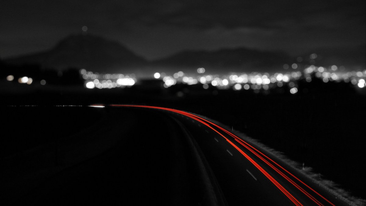 Ночная дорога на рабочий стол