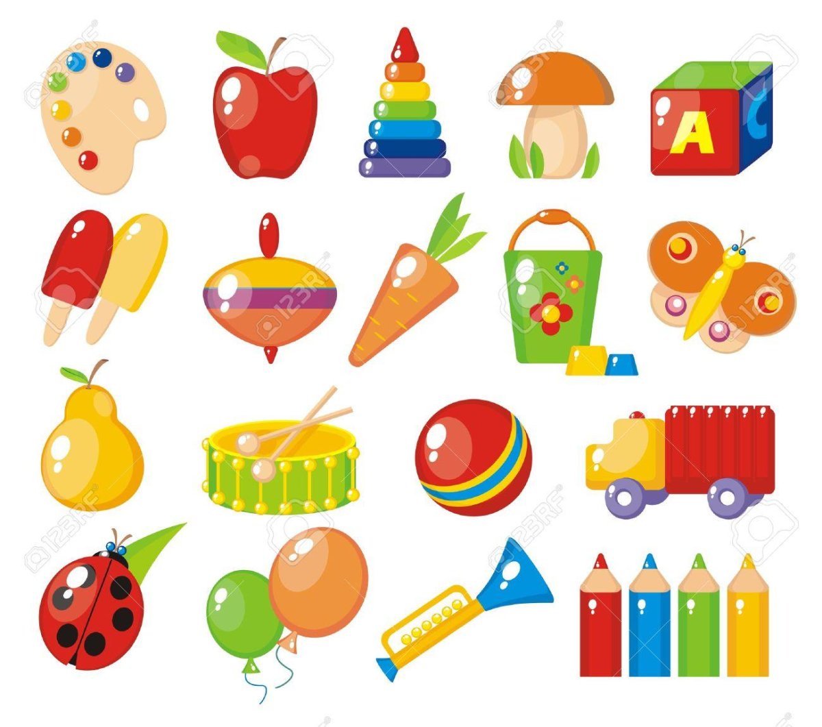 Развивающие игрушки вектор