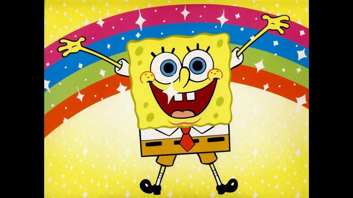 Губка Боб квадратные штаны с радугой