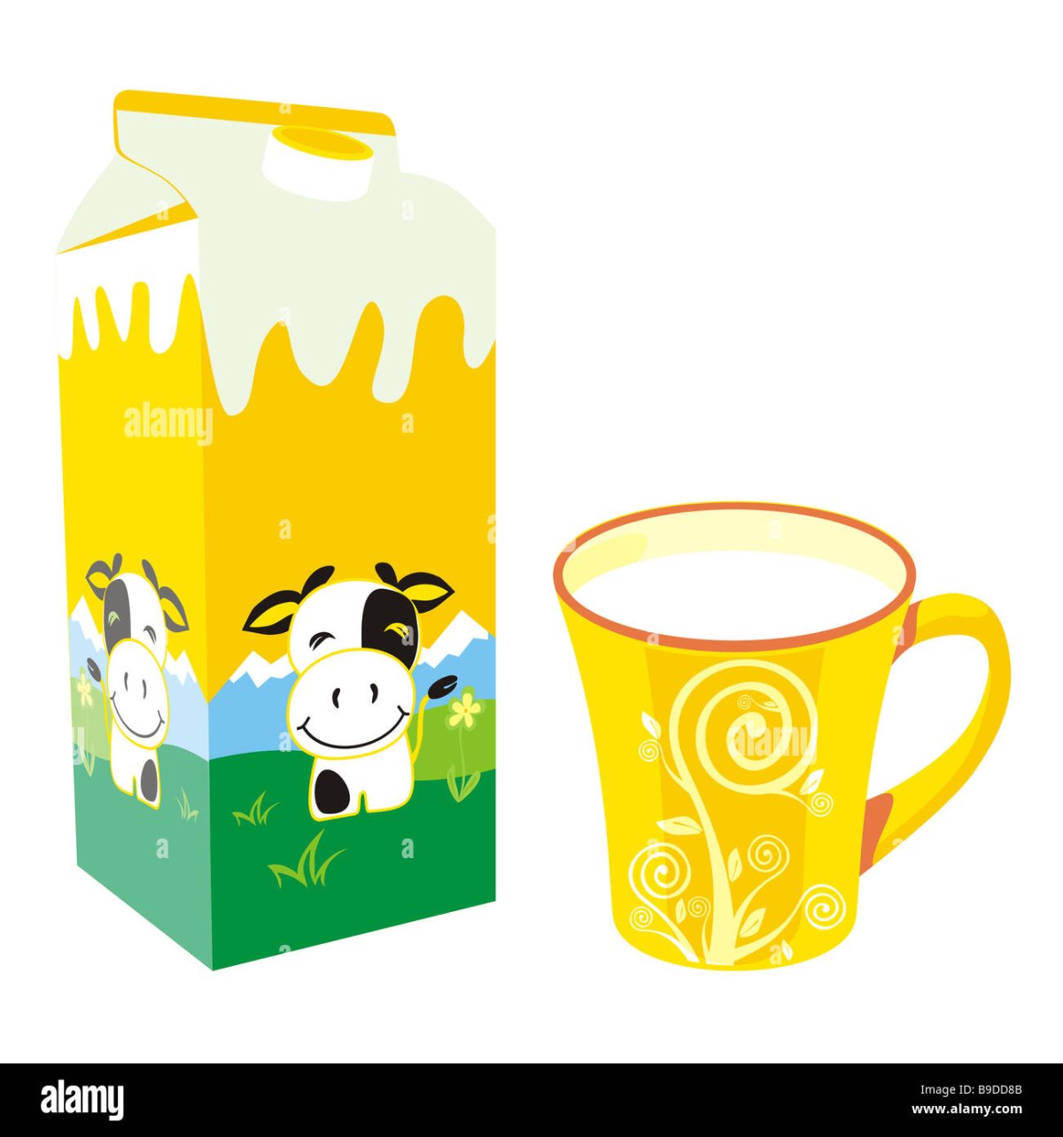 Молоко коробка и Кружка
