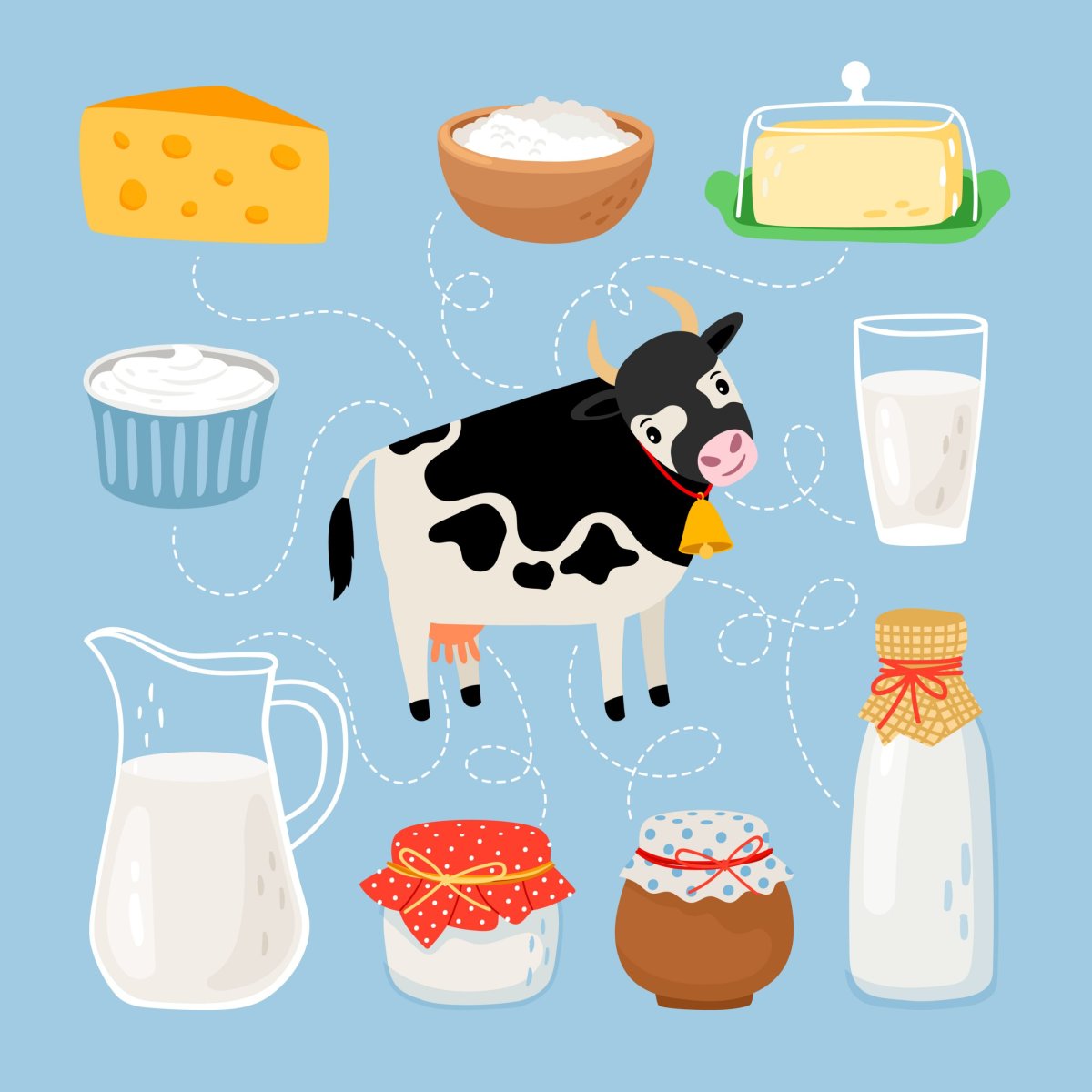 Корова и молочные продукты