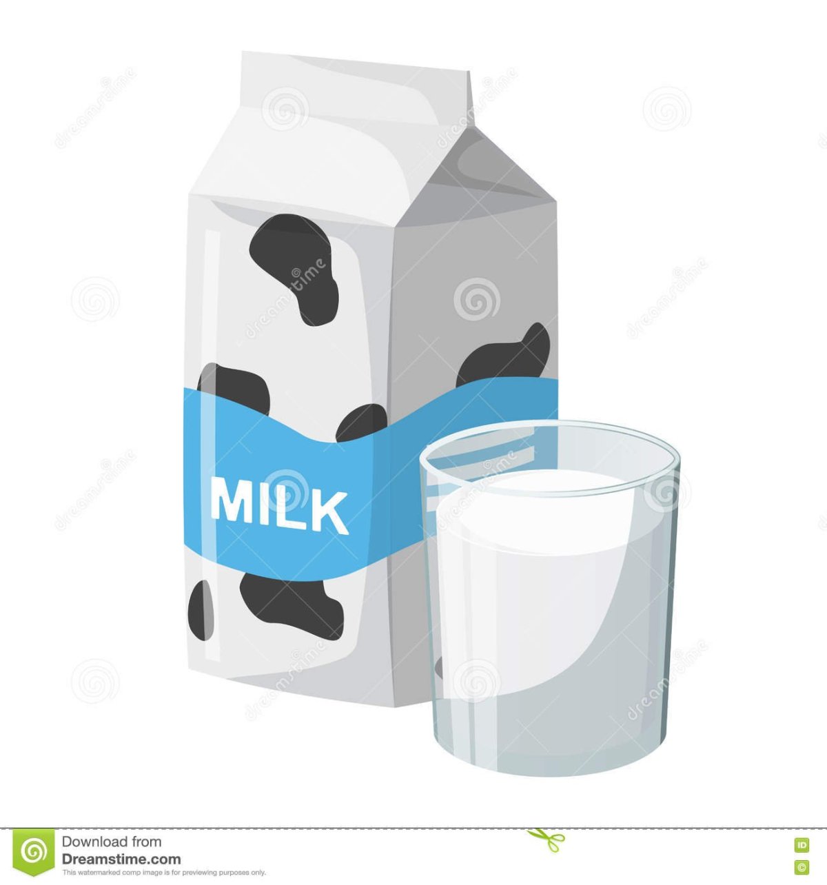 Иллюстрация молоко на белом фоне