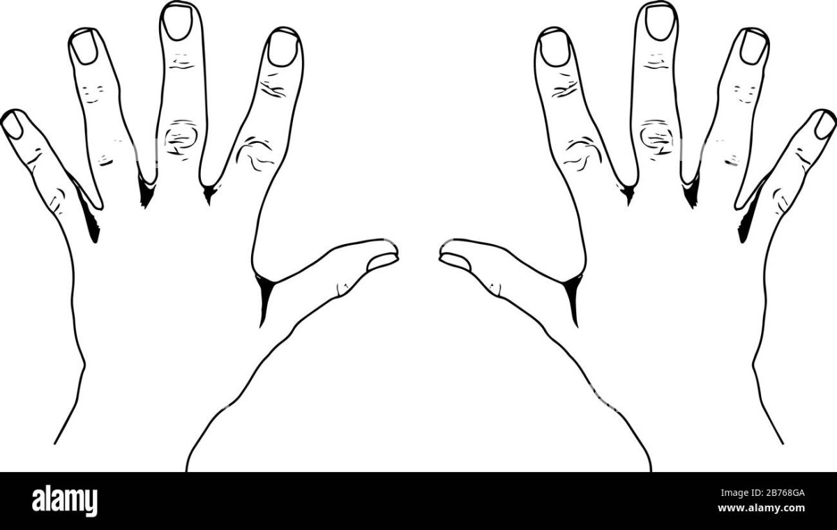 Кисть женской руки раскраска