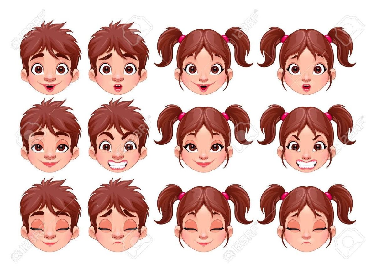 Лица детей с разными эмоциями