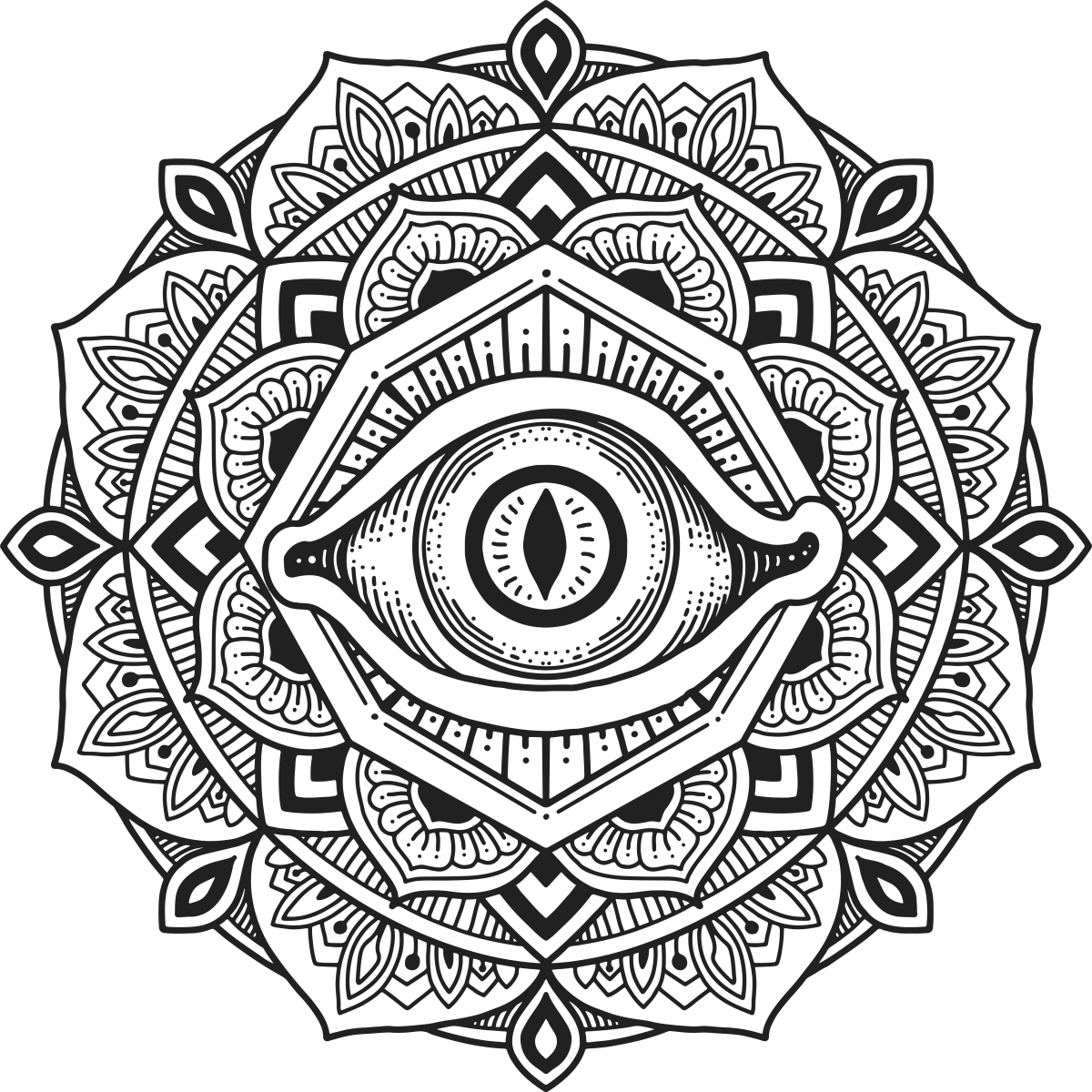 Тату Мандала с глазом
