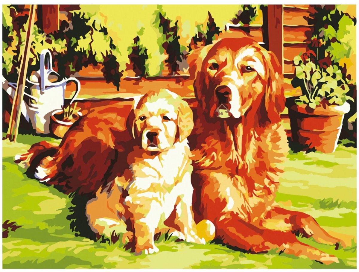 Картина с двумя собаками