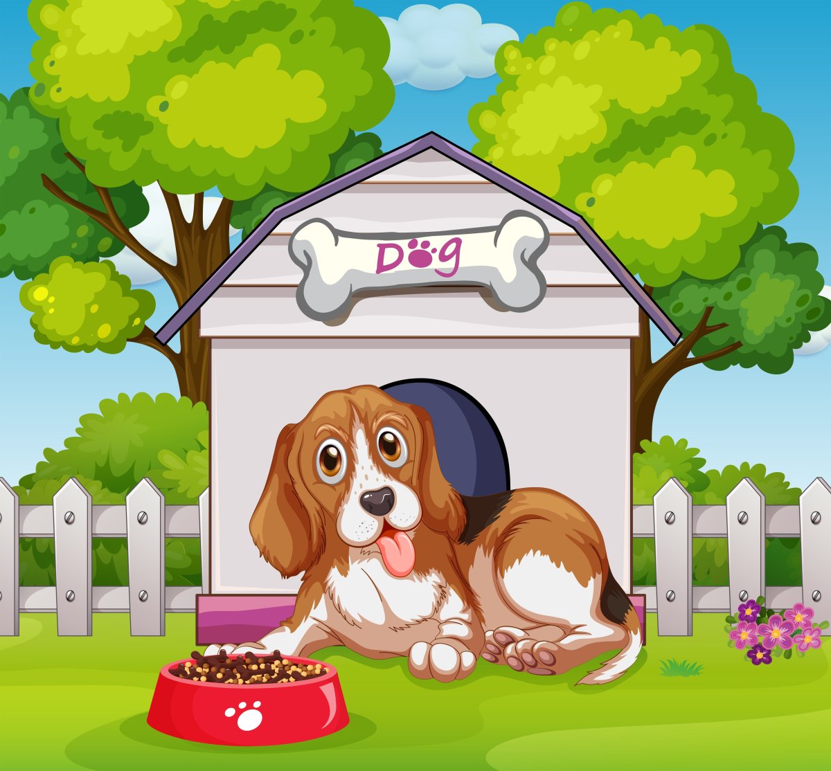 Собачка мультяшная будки