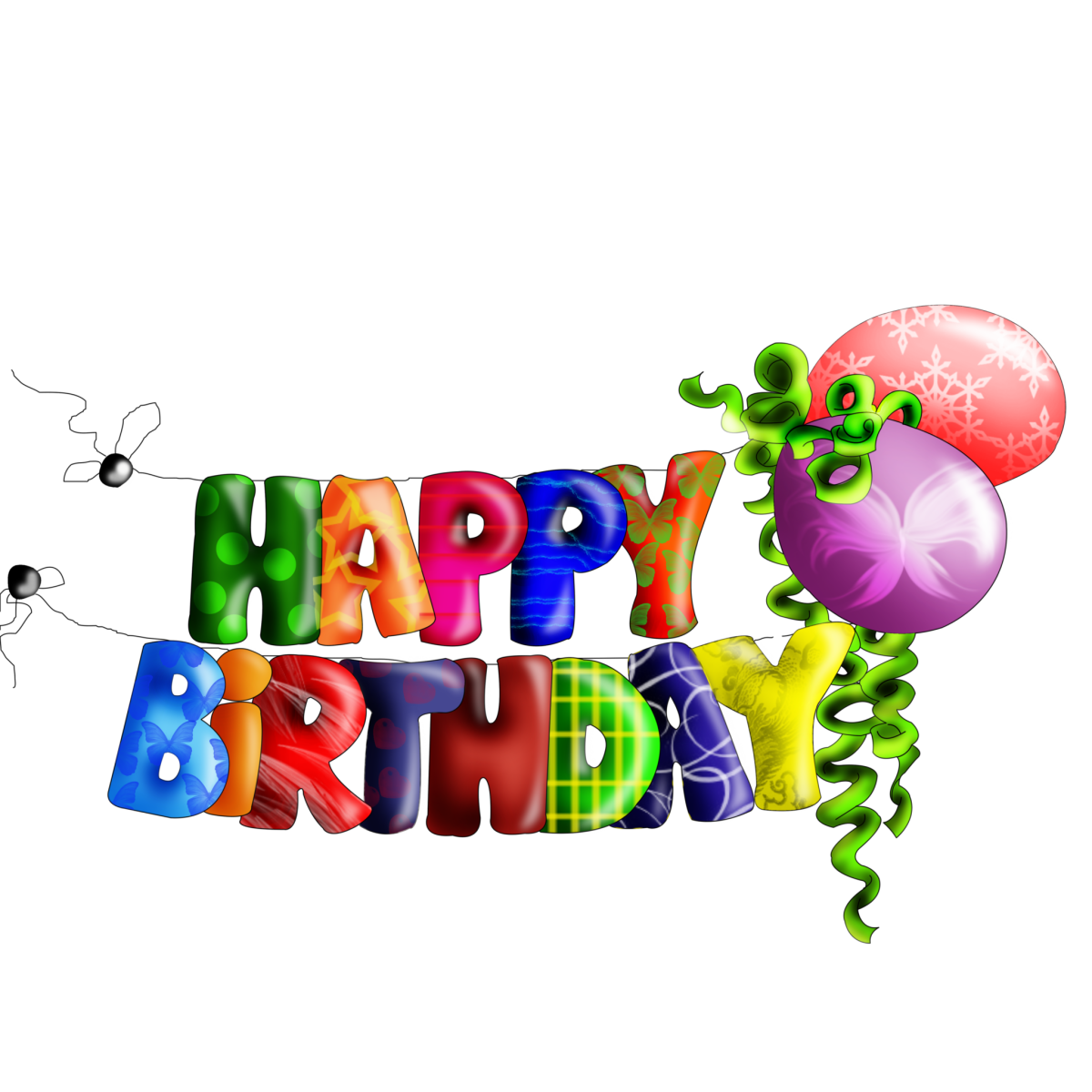 С днем рождения на прозрачном фоне