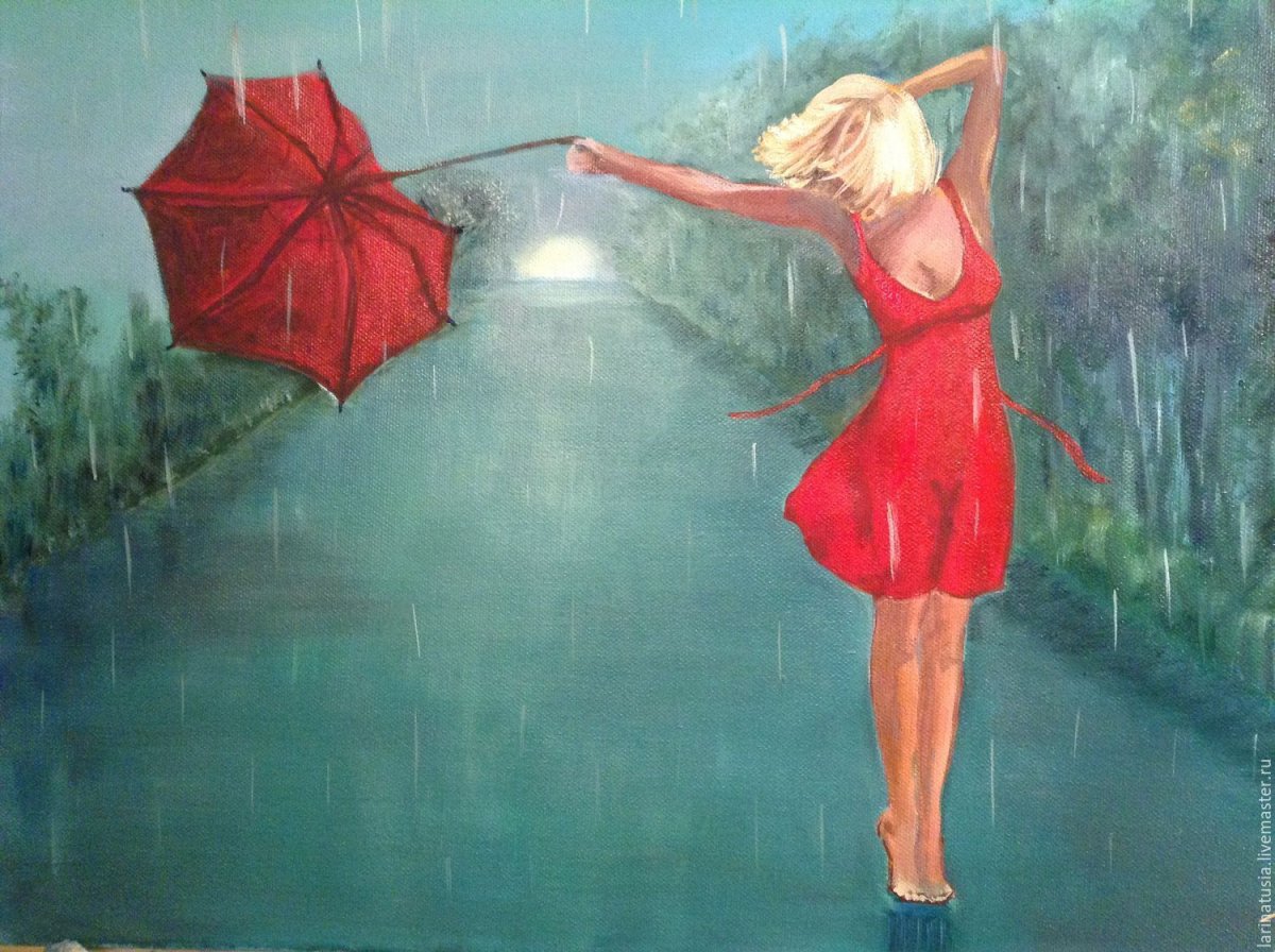 Блондинка под зонтом