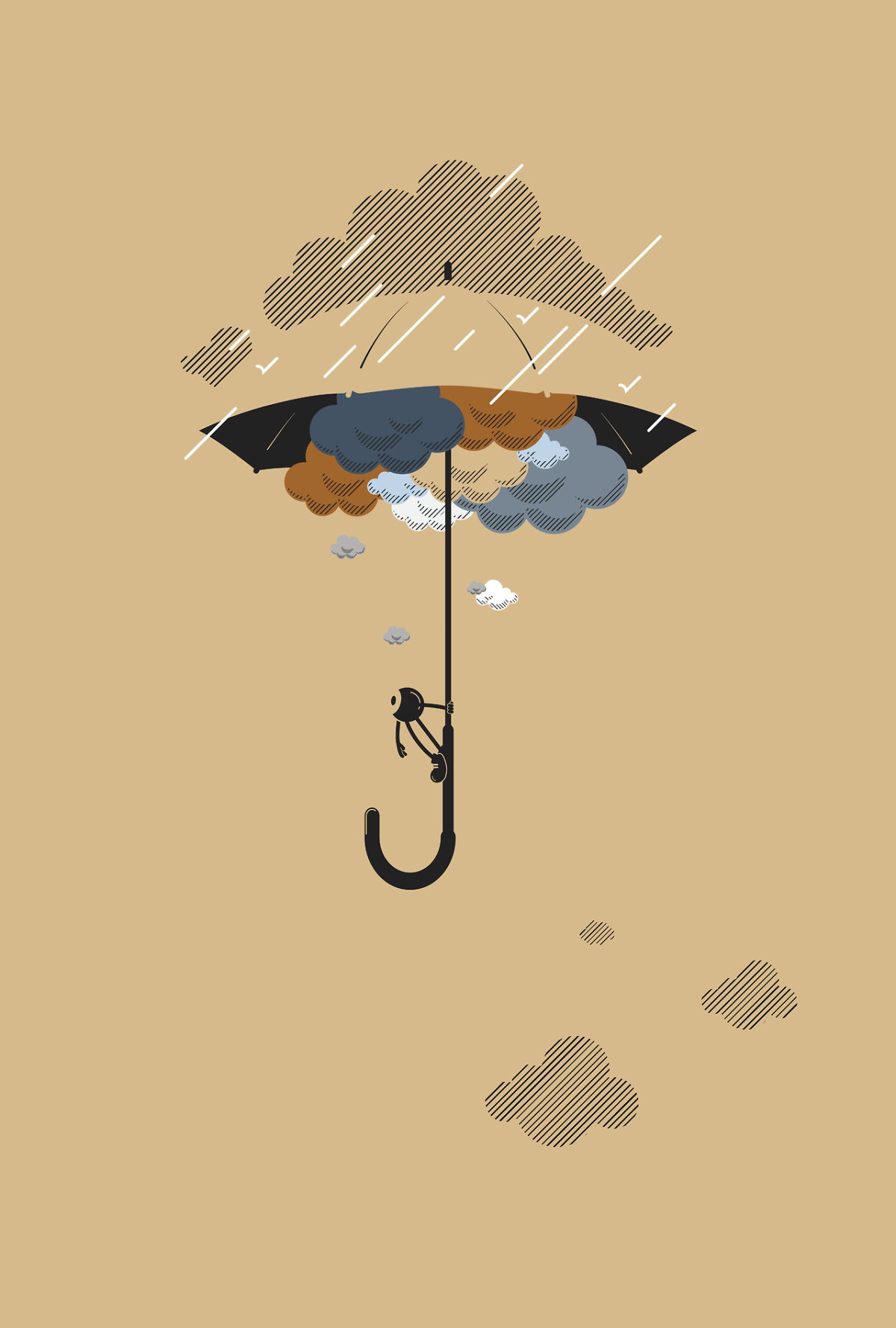 Зонт Минимализм арт