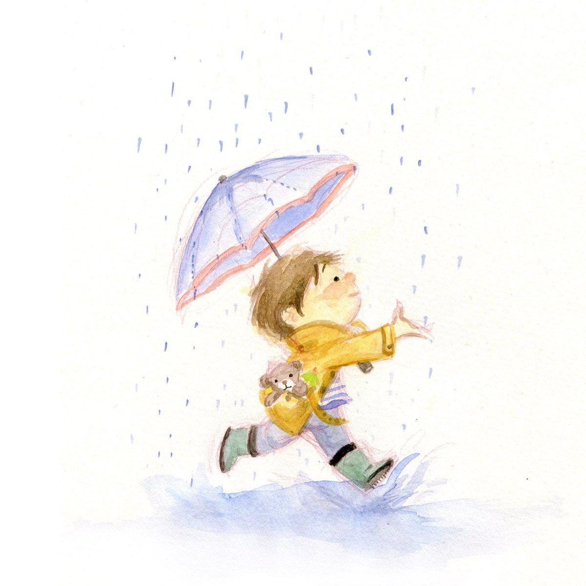 Дождь акварелью для детей