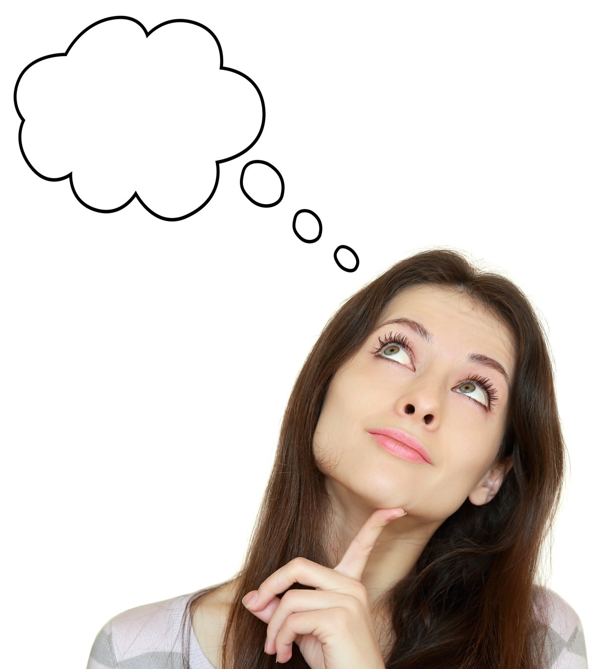 Девушка думает облачко