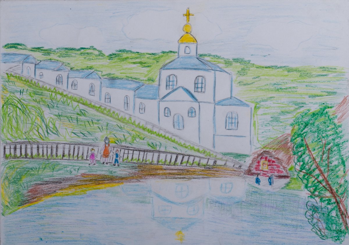 Курск Коренная пустынь рисунок карандашом