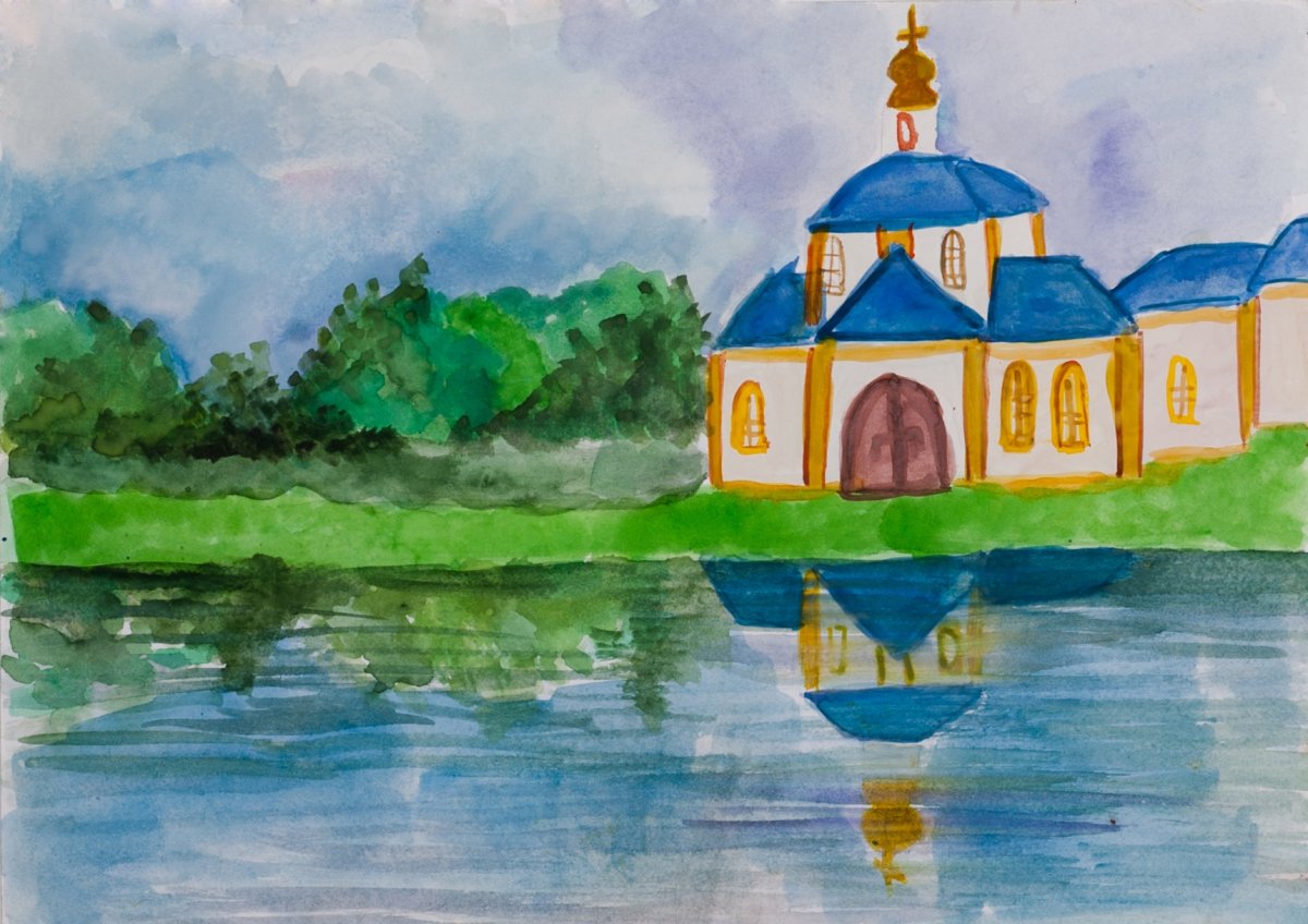 Храм Борисоглеб Владимирская область картина