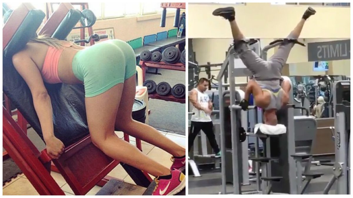 Смешные девушки в спортзале