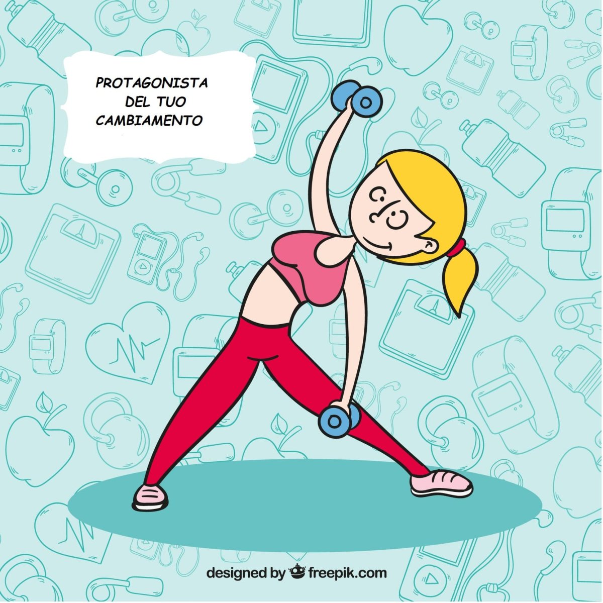 Карикатура на тренера по фитнесу