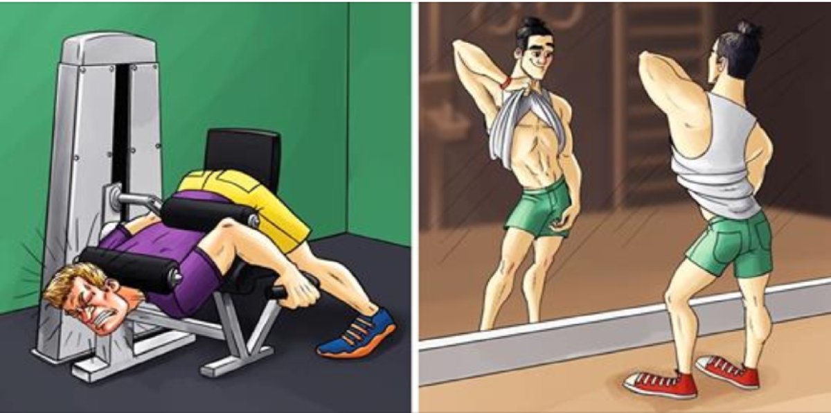 Спортзал карикатура