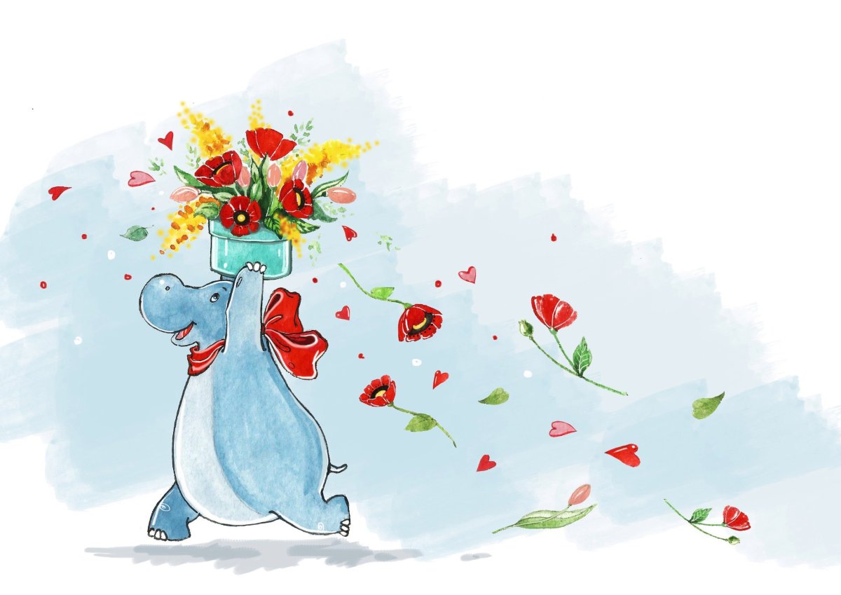 С днем рождения акварель