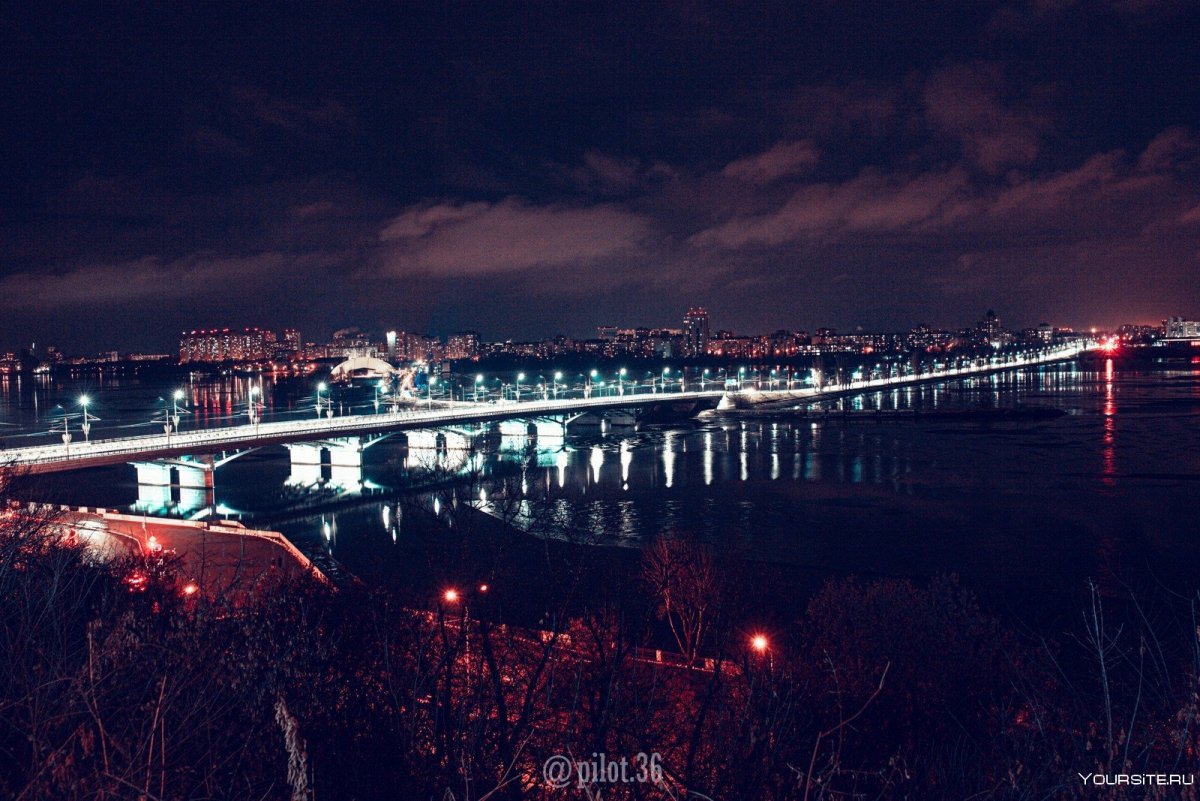 Ночная набережная Воронеж