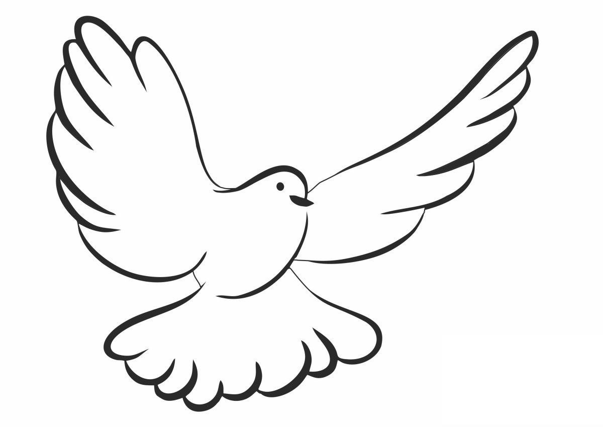Трафарет голубя для вырезания