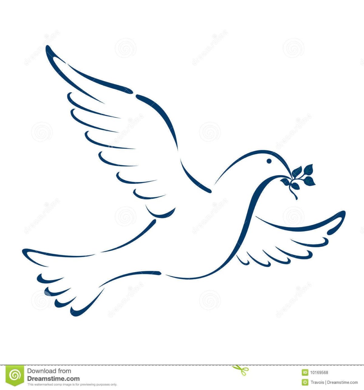 Силуэт голубя с веточкой