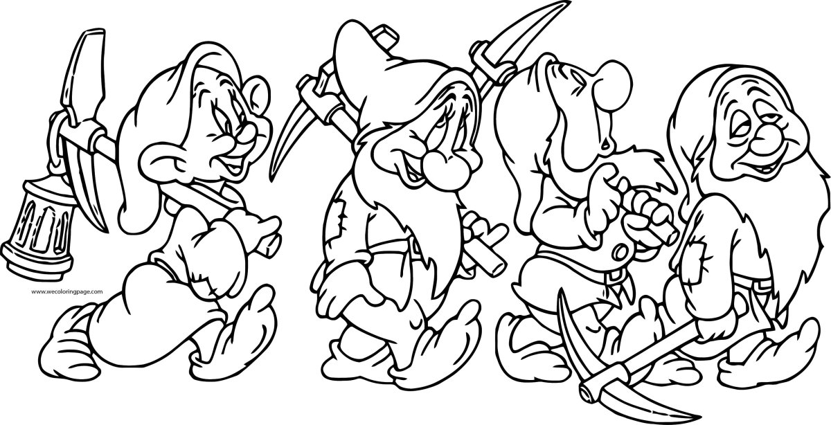 Гном Чихун из Белоснежки раскраска