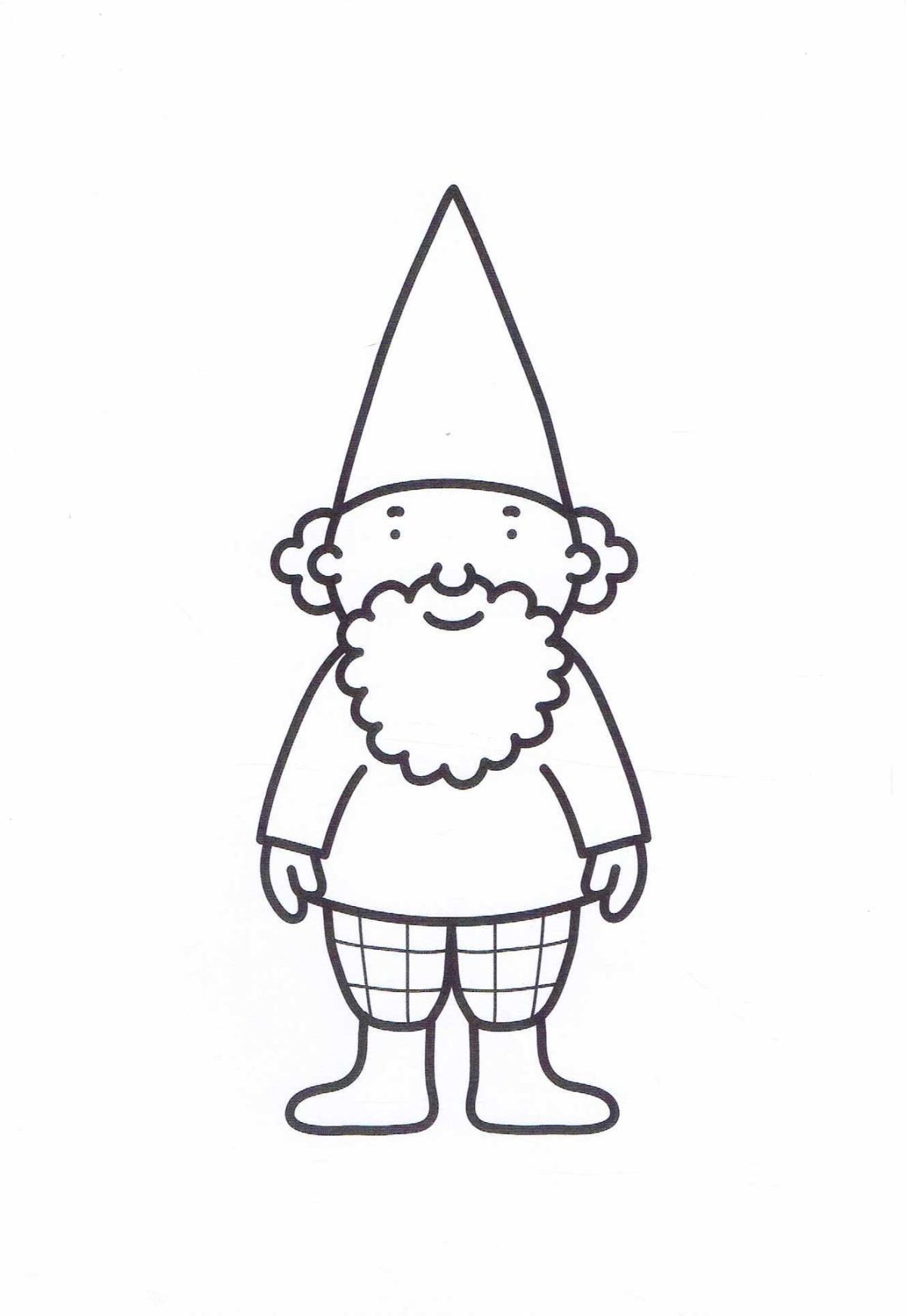 Раскраска гномик для детей 3-4 лет