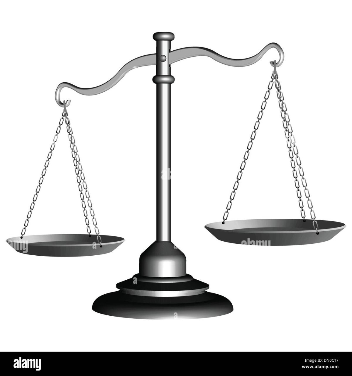 Весы справедливости на белом фоне