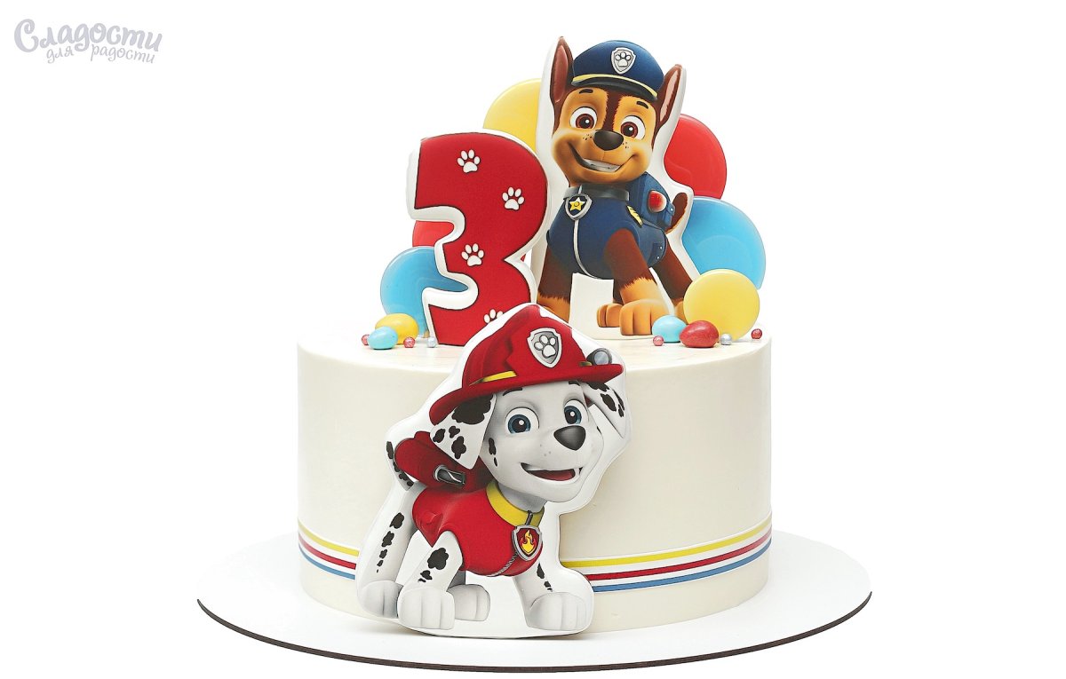 Торт Щенячий патруль для мальчика 3 года