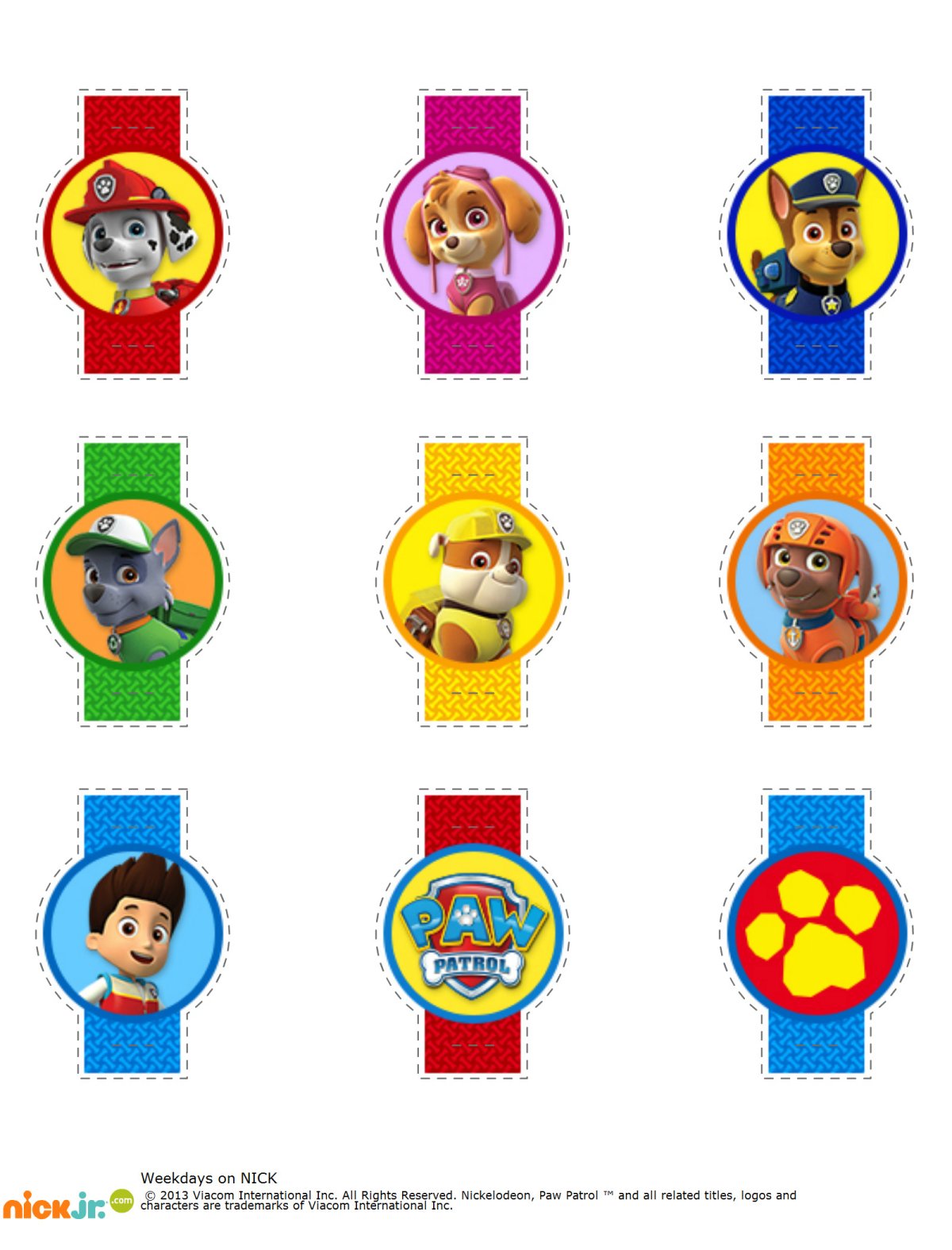 Шаблоны для дня рождения Щенячий патруль