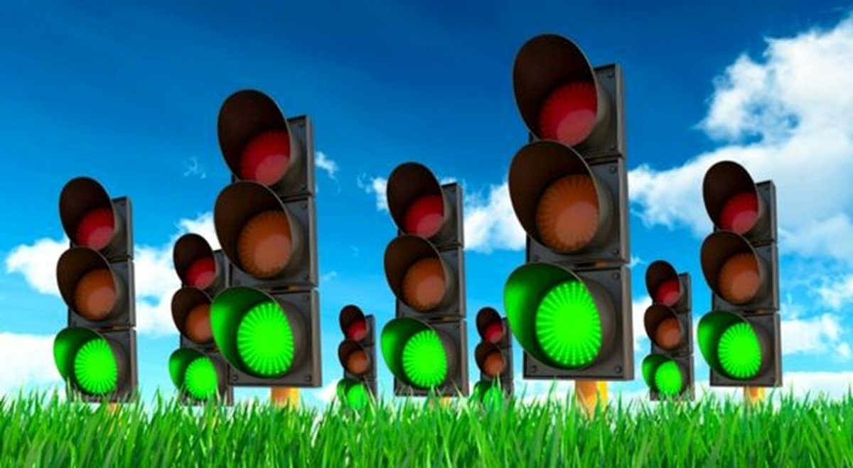 Зеленый свет светофора