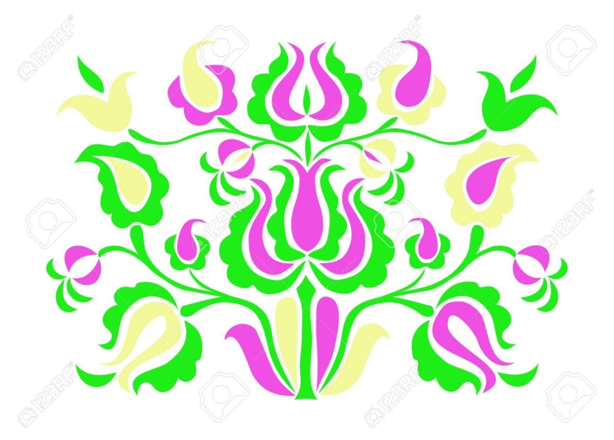 Национальный узор тюльпан