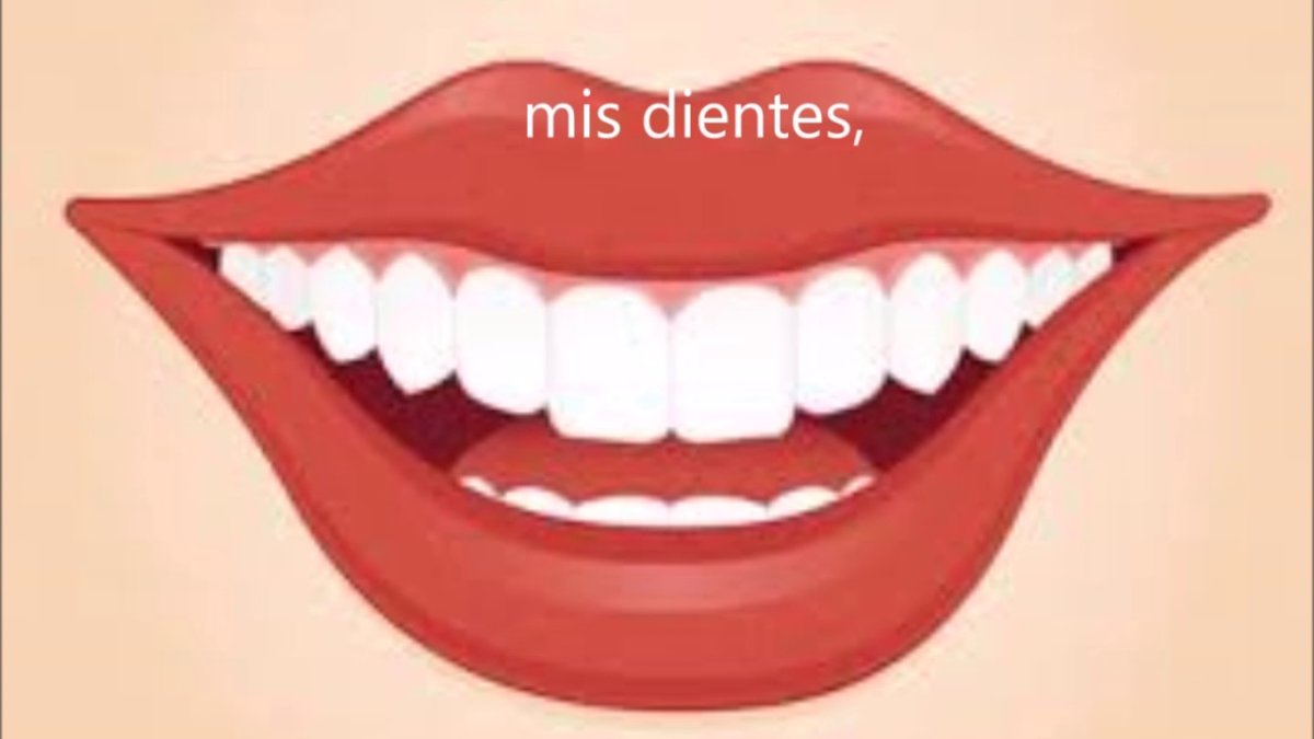 Мультяшная улыбка с двумя зубами