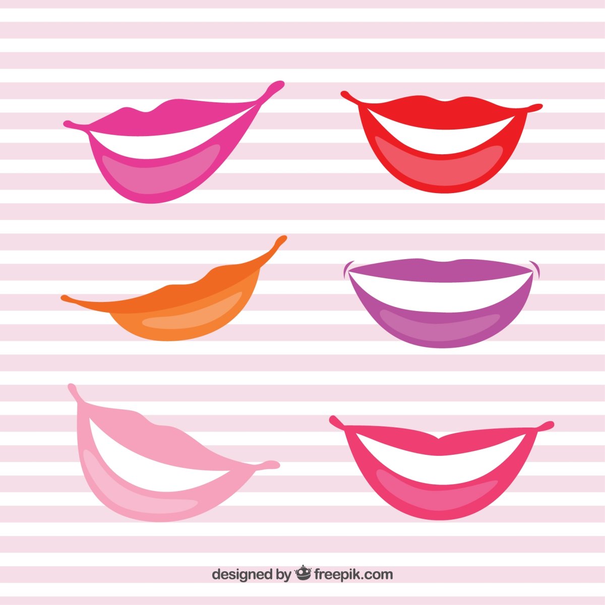 Нарисовать улыбающиеся губы