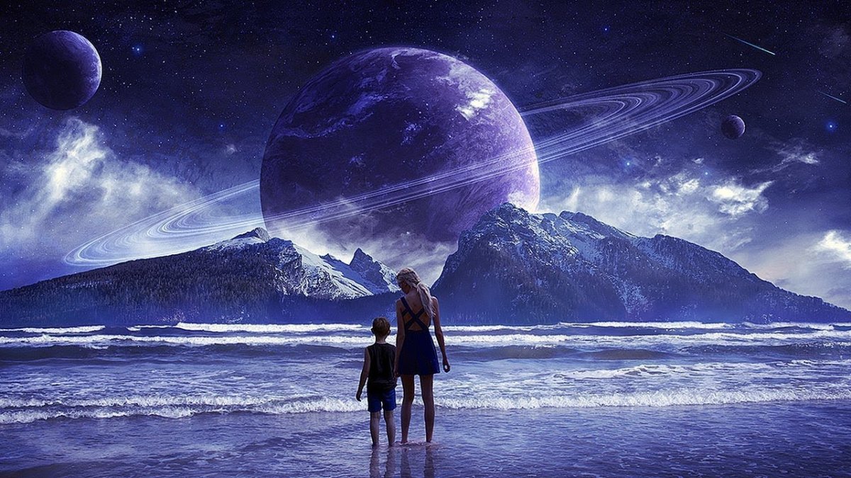 Космические пейзажи с людьми