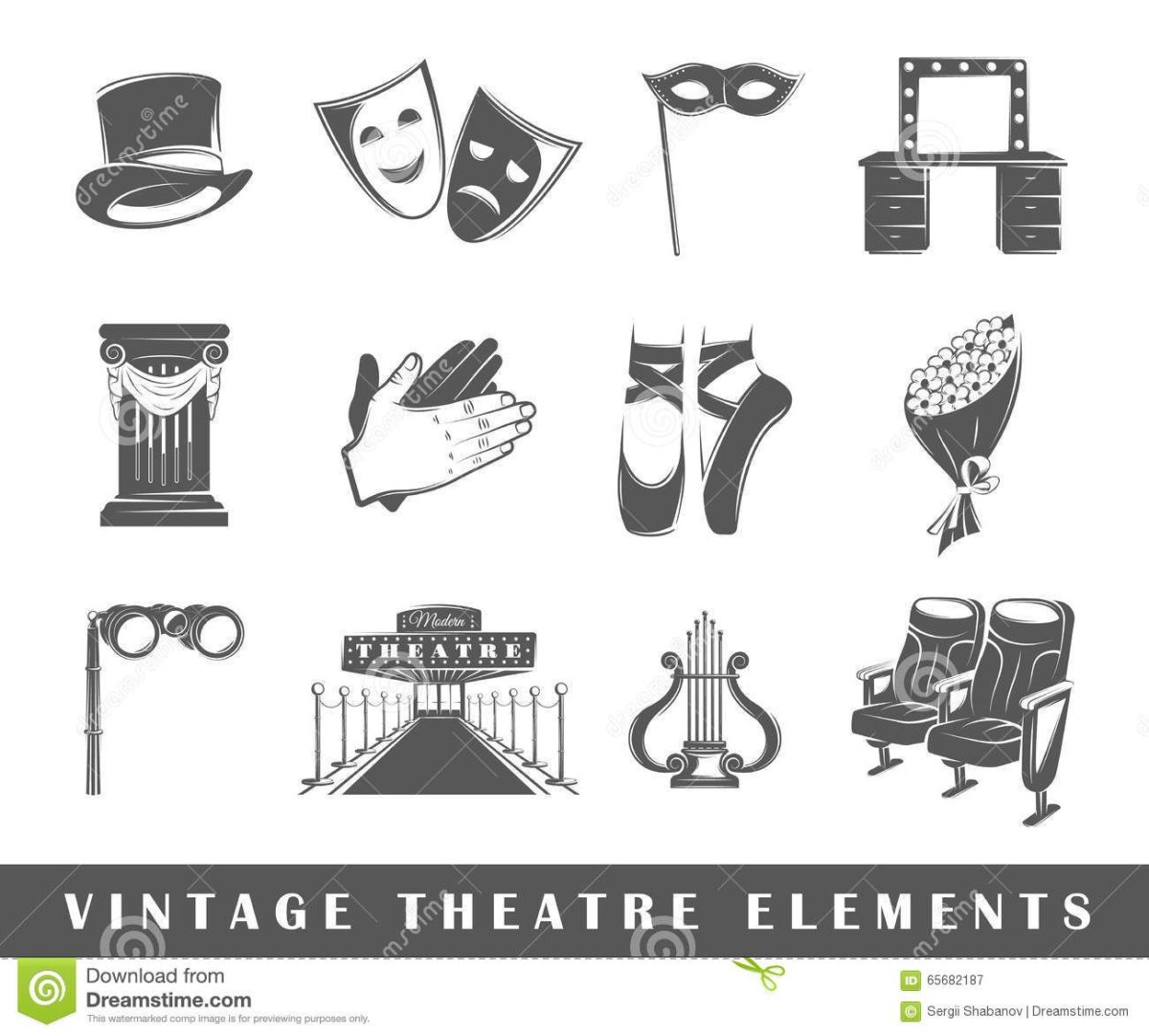 Театр атрибуты силуэт