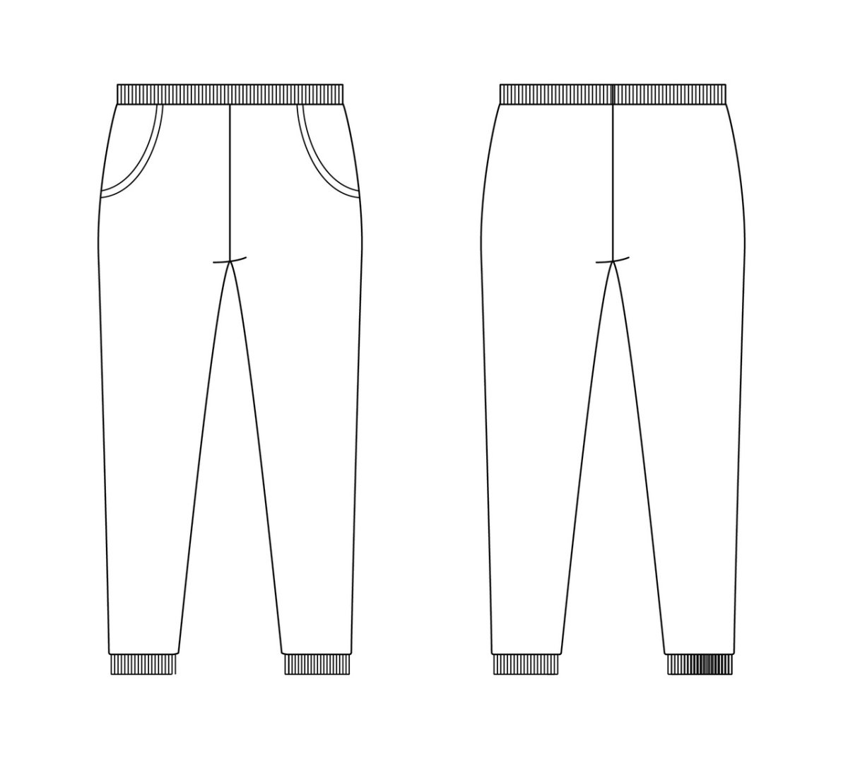 Чертеж спортивных брюк
