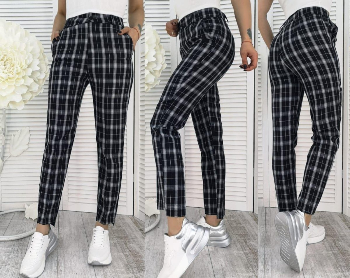 Штаны в клетку женские