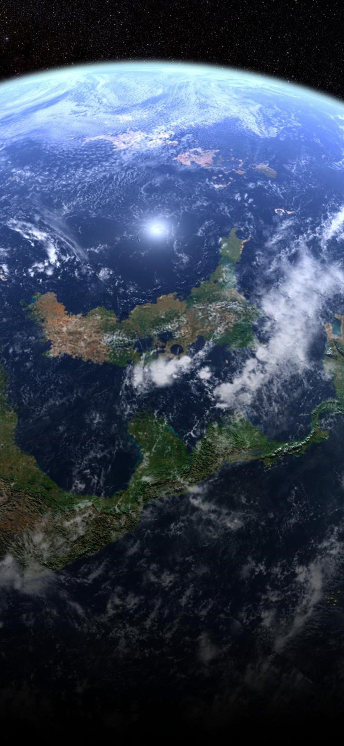 Земля из космоса вертикально