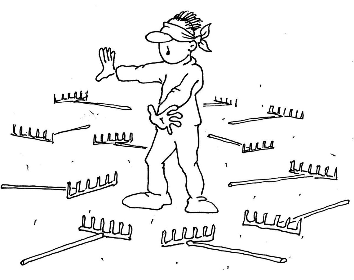 Девушка с граблями