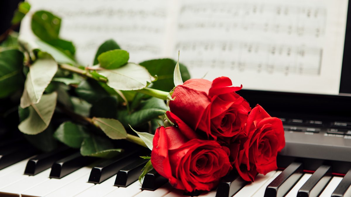 Рояль цветы