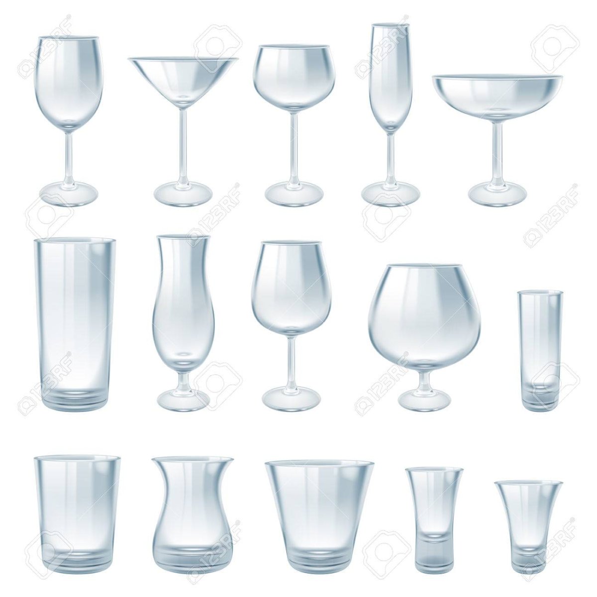 Посуда из стекла Векторная Графика