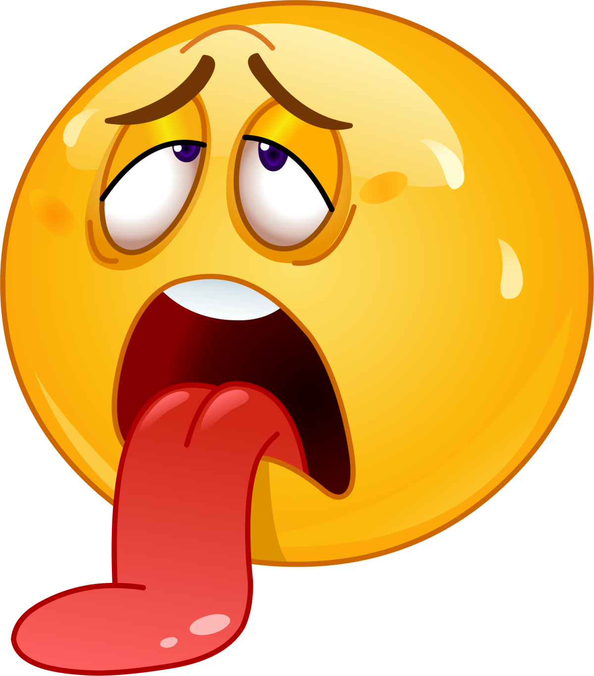 Смайлик уставший с высунутым языком