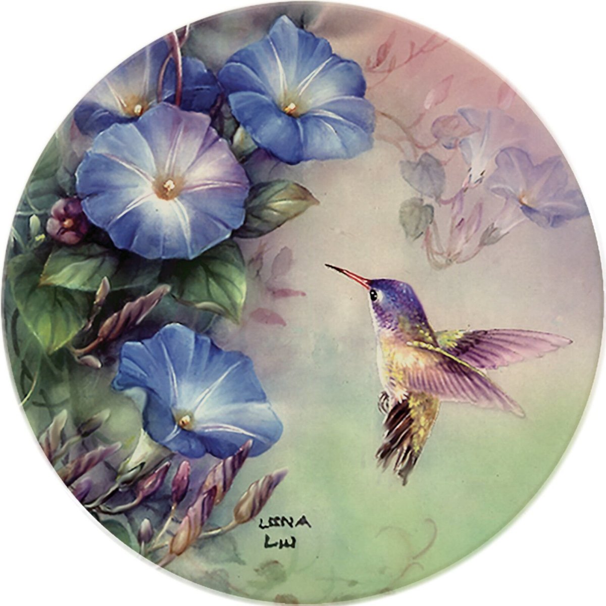 Декупаж птицы в круге